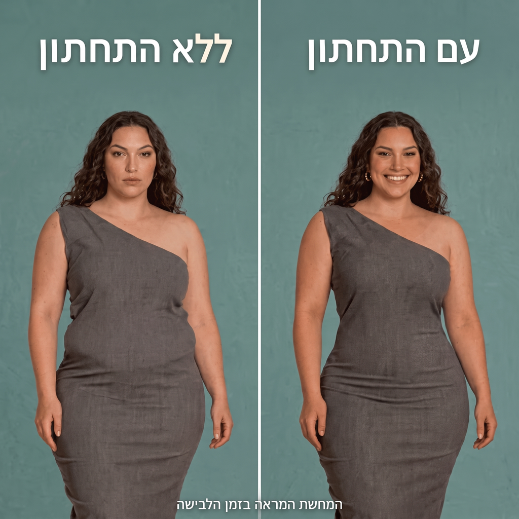 המראה מתחת לשמלה אפורה